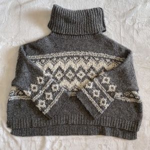 Free People Chunky Turtleneck Grey Sweater, Women’s Small